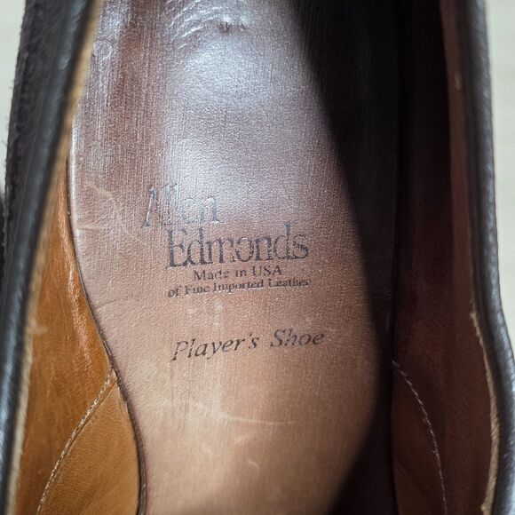 Allen Edmonds Players Shoe Mens Size 11.5 Brown Suede Wingtip Oxford Dress Shoes - Picture 7 of 11
